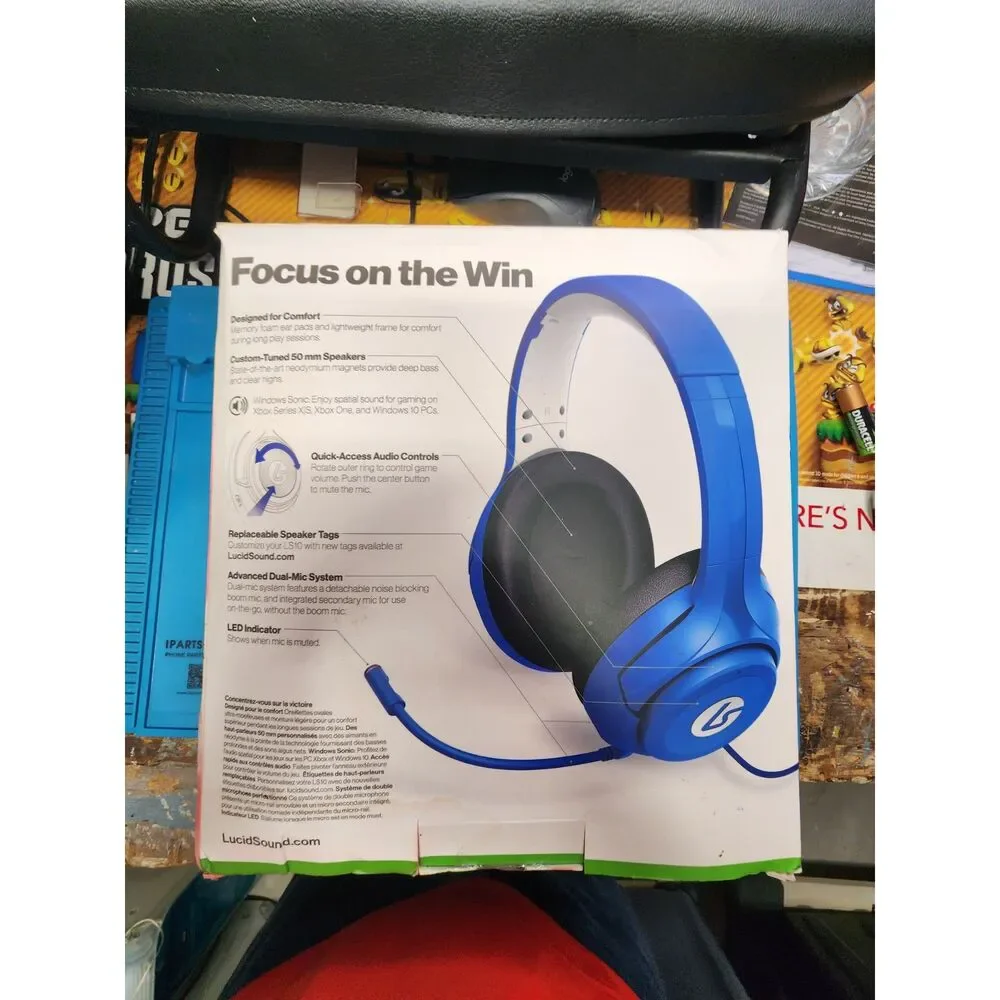 Lucid Sound LS10x Blue Headset - New Sealed in Package